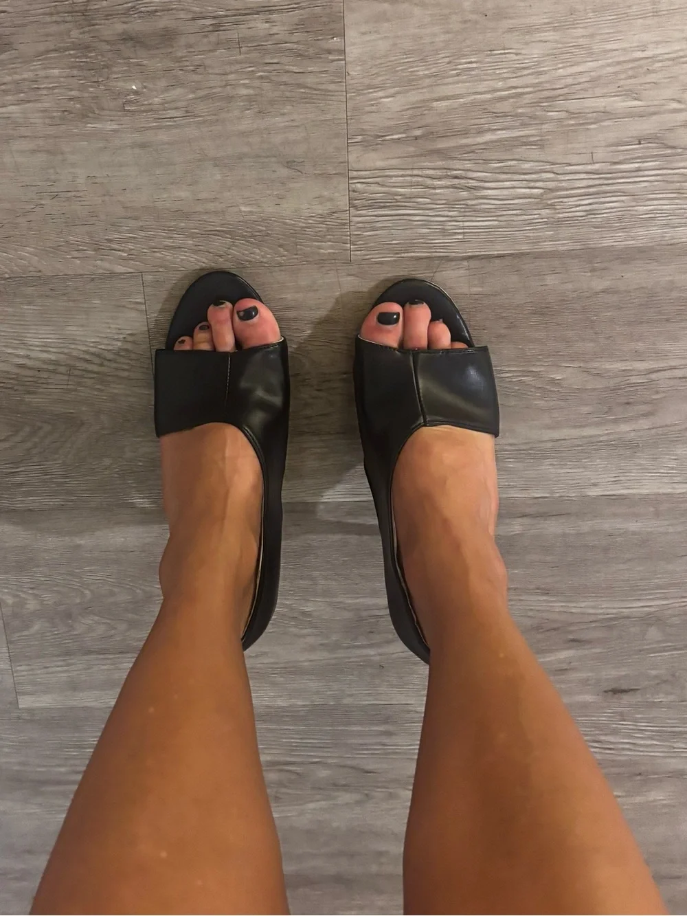 Black Open-Toe Women's High Heel Pumps